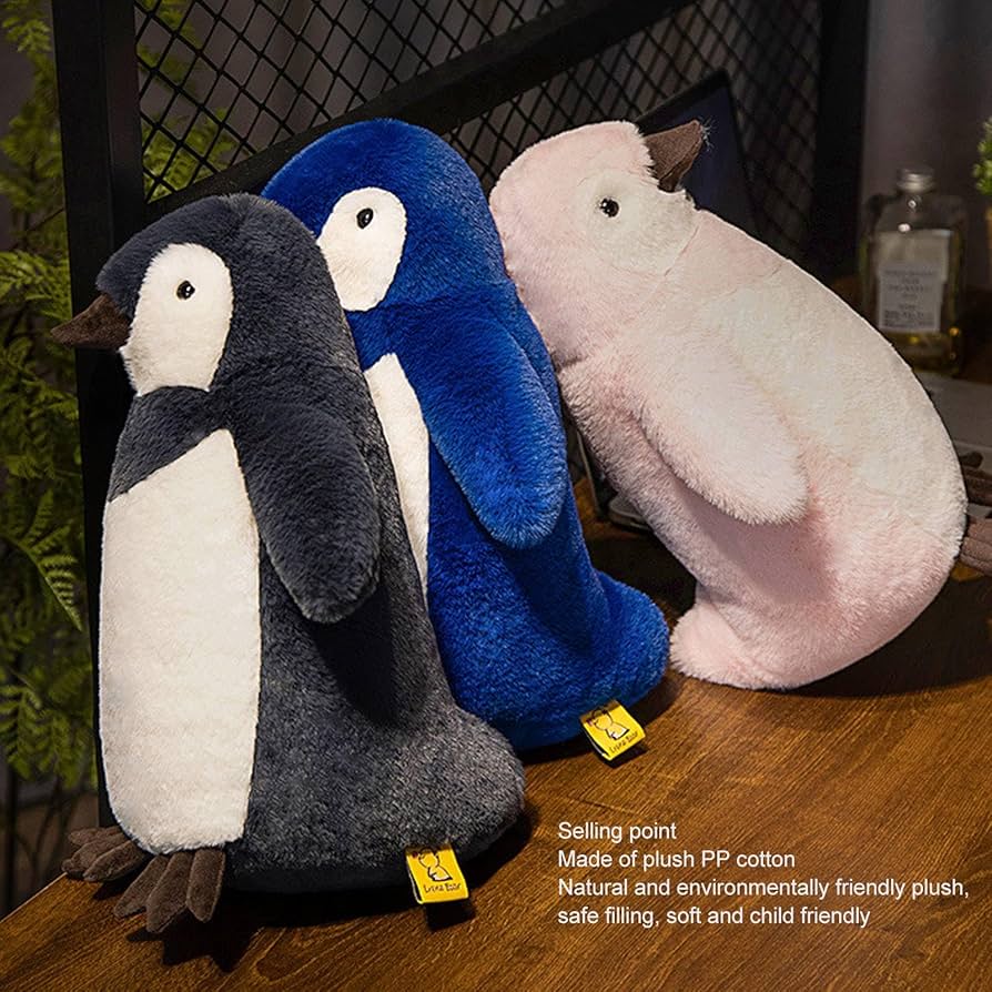ペンギン ぬいぐるみ 青 ピンクスカーフ Amazon.co.jp: COSGOO 17.7インチ ソフトブルーペンギンの